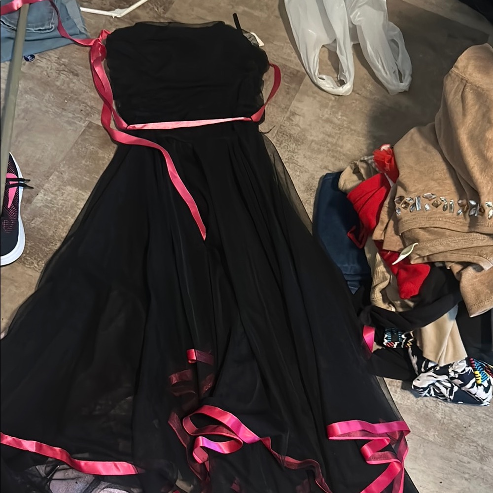 Better Be Elegant Black Dress with Pink Accents